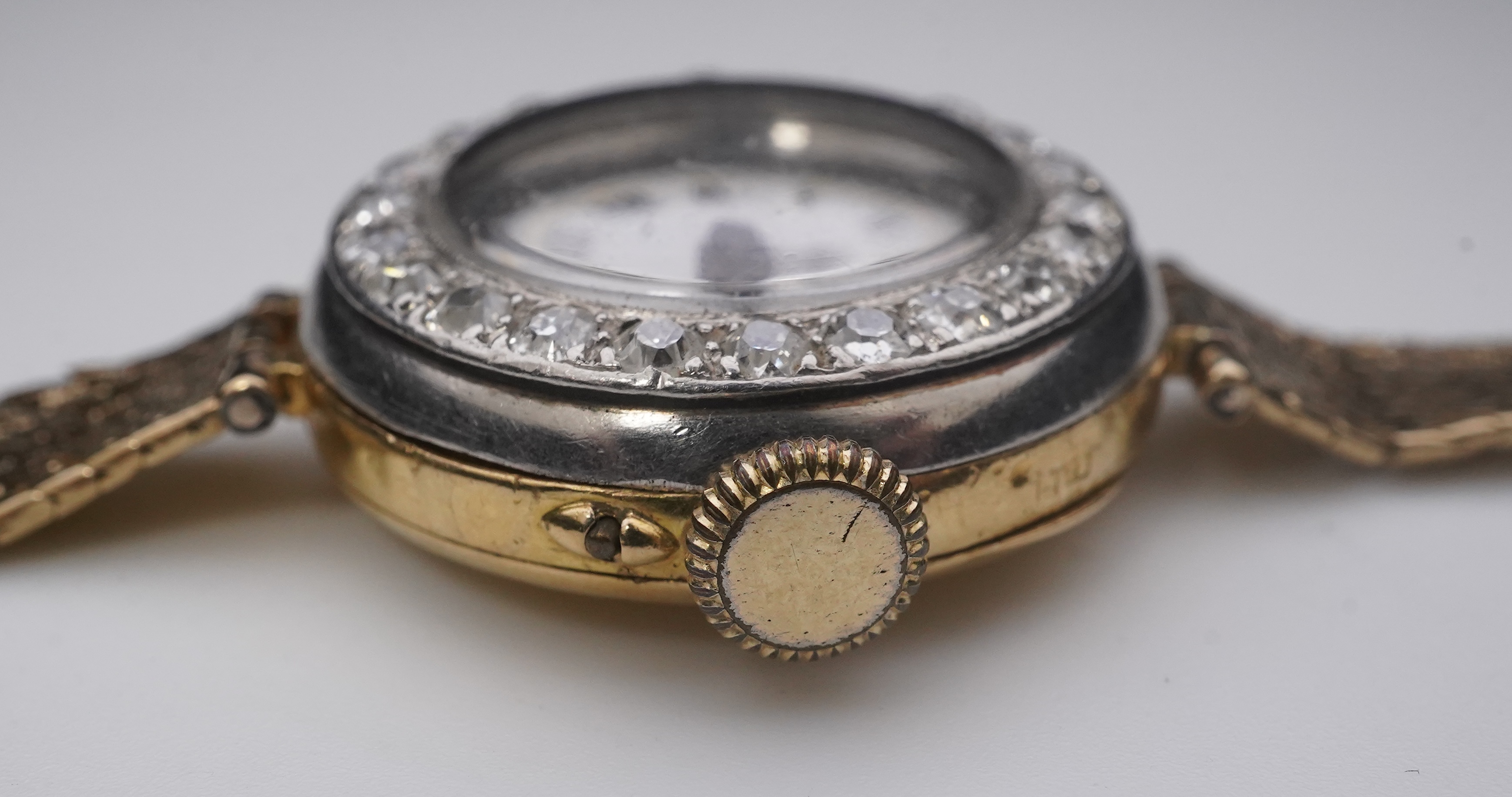 A lady's 9ct gold and diamond cocktail watch, early 20th century and later